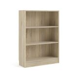 Libreria Azenor, Scaffale da ufficio, Mobile portalibri, Biblioteca, 79x27 h107 cm, Quercia