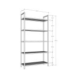 Libreria bassa in vetro oro 80x165h cm - Stratonice
