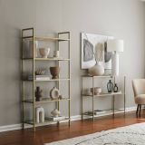 Libreria bassa in vetro oro 80x165h cm - Stratonice