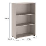 Libreria Beige 2 Ripiani Installazione a Terra 79x34x118h cm, - Leporano