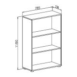 Libreria Beige 2 Ripiani Installazione a Terra 79x34x118h cm, - Leporano
