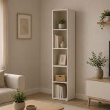Libreria Beige 4 Ripiani Installazione a Terra 40x35x184h cm, Struttura Verticale - Likagame