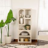 Libreria Beige Marmo 6 Ripiani 6 Vani 60x32x150h cm, Peso Supportato 45 kg - Arsenion
