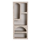 Libreria Beige Marmo 6 Ripiani 6 Vani 60x32x150h cm, Peso Supportato 45 kg - Arsenion
