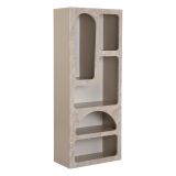 Libreria Beige Marmo 6 Ripiani 6 Vani 60x32x150h cm, Peso Supportato 45 kg - Arsenion
