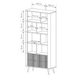 Libreria Beige oro 2 Cassetti 4 Ripiani 88x38x194h cm, con Piedini - Kabavasi