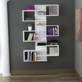 Libreria Bianco 11 Ripiani Installazione Fissaggio al Muro 75x21x161h cm - Trenzano