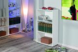 Libreria Bianco 2 Ripiani 2 Ante 60x30x110h cm, Struttura Verticale - Porte