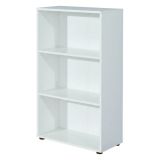 Libreria Bianco 2 Ripiani 2 Ante 60x30x110h cm, Struttura Verticale - Porte