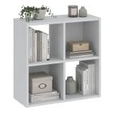 Libreria Bianco 2 Ripiani Installazione a Terra 61x30x61h cm, Struttura Verticale - Liha