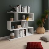 Libreria Bianco 3 Ripiani Installazione a Terra 110x25x96h cm, Portata Ripiani 15 - Terzolas