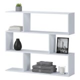 Libreria Bianco 3 Ripiani Installazione a Terra 110x25x96h cm, Portata Ripiani 15 - Terzolas