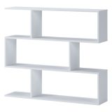 Libreria Bianco 3 Ripiani Installazione a Terra 110x25x96h cm, Portata Ripiani 15 - Terzolas