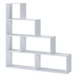 Libreria Bianco 3 Ripiani Installazione a Terra 145x28x143h cm, Portata Ripiani 15 - Serole