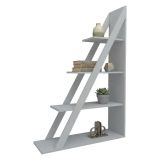 Libreria Bianco 3 Ripiani Installazione Libera 100x30x150h cm, Struttura Verticale - Camaiore