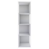 Libreria Bianco 3 Ripiani Installazione Libera 27x25x95h cm, Struttura Verticale - Cissone