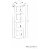 Libreria Bianco 3 Ripiani Installazione Libera 31x33x120h cm, Struttura Verticale - Clivio