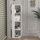 Libreria Bianco 3 Ripiani Installazione Libera 31x33x120h cm, Struttura Verticale - Clivio