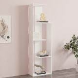 Libreria Bianco 3 Ripiani Installazione Libera 50x20x160h cm, Utilizzabile Come Divisorio Locale - Fiesole