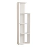 Libreria Bianco 3 Ripiani Installazione Libera 50x20x160h cm, Utilizzabile Come Divisorio Locale - Fiesole