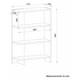 Libreria Bianco 3 Ripiani Installazione Libera 62x24x90h cm, Struttura Verticale - Pigna
