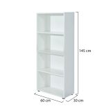 Libreria Bianco 3 Ripiani Struttura Verticale 60x30x145h cm, - Jovencan