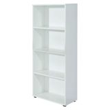 Libreria Bianco 3 Ripiani Struttura Verticale 60x30x145h cm, - Jovencan