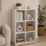Libreria Bianco 4 Ripiani Installazione a Terra 61x30x91h cm, Struttura Verticale - Lifasa