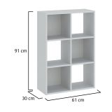 Libreria Bianco 4 Ripiani Installazione a Terra 61x30x91h cm, Struttura Verticale - Lifasa