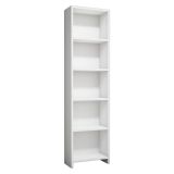 Libreria Bianco 4 Ripiani Installazione Libera 40x20x150h cm, Struttura Verticale - Civo