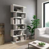 Libreria Bianco 5 Ripiani Installazione a Terra 80x25x191h cm, Portata Ripiani 15 - Clisi
