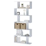 Libreria Bianco 5 Ripiani Installazione a Terra 80x25x191h cm, Portata Ripiani 15 - Clisi