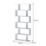 Libreria Bianco 5 Ripiani Installazione a Terra 80x25x191h cm, Portata Ripiani 15 - Clisi