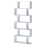 Libreria Bianco 5 Ripiani Installazione a Terra 80x25x191h cm, Portata Ripiani 15 - Clisi