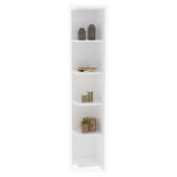 Libreria Bianco 5 Ripiani Installazione Libera 25x25x160h cm, Struttura Verticale - Tufillo