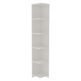 Libreria Bianco 5 Ripiani Installazione Libera 25x25x160h cm, Struttura Verticale - Tufillo