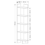 Libreria Bianco 5 Ripiani Installazione Libera 49x22x170h cm, Struttura Verticale - Trimonte