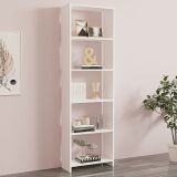 Libreria Bianco 5 Ripiani Installazione Libera 50x20x160h cm, Struttura Verticale - Piubega