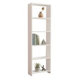 Libreria Bianco 5 Ripiani Installazione Libera 50x20x160h cm, Struttura Verticale - Piubega