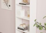 Libreria Bianco 5 Ripiani Installazione Libera 50x20x160h cm, Struttura Verticale - Piubega