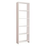 Libreria Bianco 5 Ripiani Installazione Libera 50x20x160h cm, Struttura Verticale - Piubega