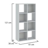 Libreria Bianco 6 Ripiani Installazione a Terra 61x30x121h cm, Struttura Verticale - Lifatila