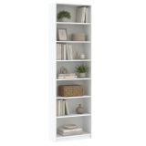 Libreria Bianco 6 Ripiani Installazione a Terra 80x33x234h cm, Struttura Verticale - Lika
