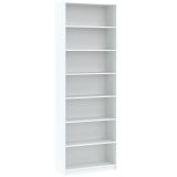 Libreria Bianco 6 Ripiani Installazione a Terra 80x33x234h cm, Struttura Verticale - Lika