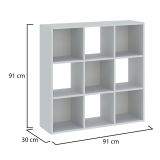 Libreria Bianco 6 Ripiani Installazione a Terra 91x30x91h cm, Struttura Verticale - Liga