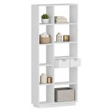 Libreria Bianco 8 Ripiani 2 Cassetti 80x25x189h cm, Installazione Libera - Imer
