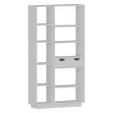 Libreria Bianco 8 Ripiani 2 Cassetti 80x25x189h cm, Installazione Libera - Imer