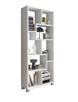 Libreria Bianco 8 Ripiani Installazione a Terra 68x25x161h cm, Struttura Aperta - Veniano