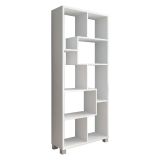 Libreria Bianco 8 Ripiani Installazione a Terra 68x25x161h cm, Struttura Aperta - Veniano
