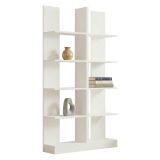 Libreria Bianco 8 Ripiani Installazione Libera 100x26x180h cm, Struttura Verticale - Noasca